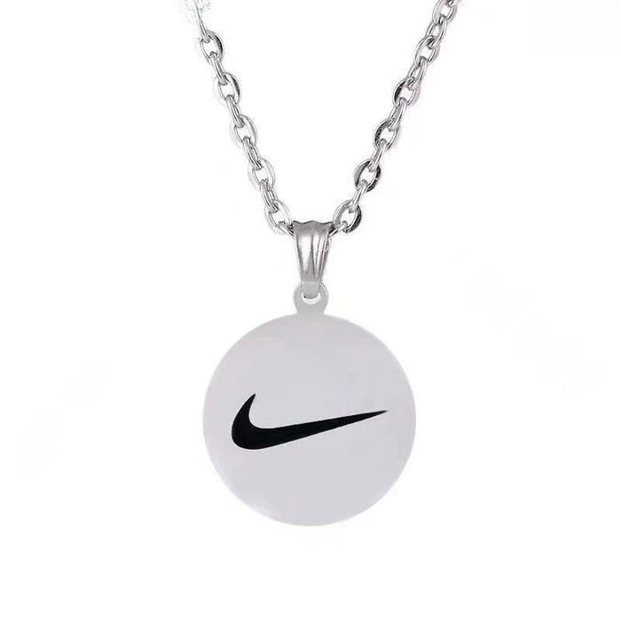 Wholesale Necklace Street Trendy Cool Simple Personalized Round Pendant Necklace