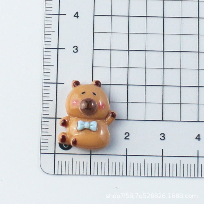 Wholesale Cartoon Capybara Material Trinkets Cream Glue Accessories Handmade Capibara Resin Accessories Patch Hairpin