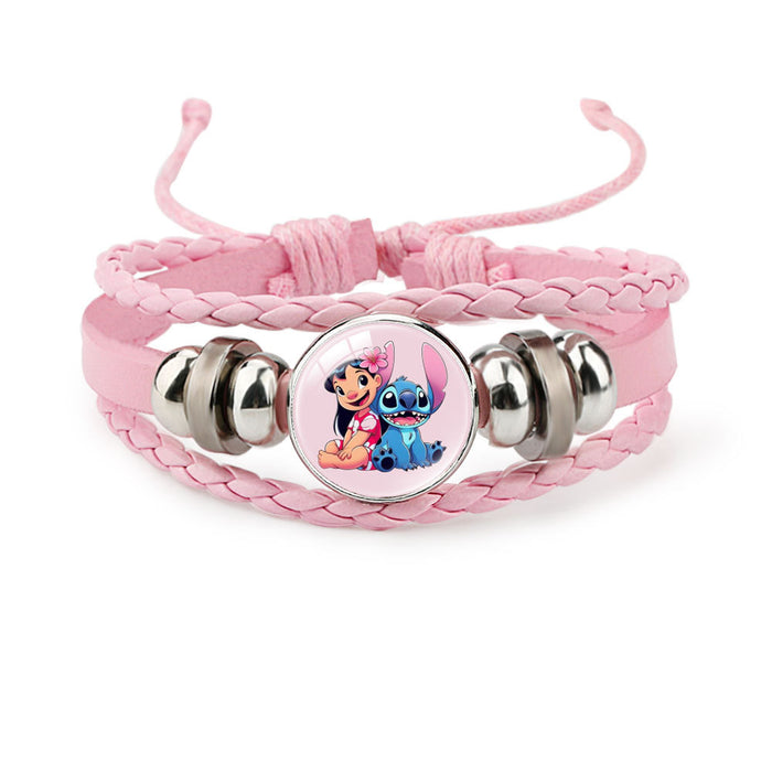 Wholesale Cute Cartoon Multi-Layer Braided Leather Beaded Bracelet