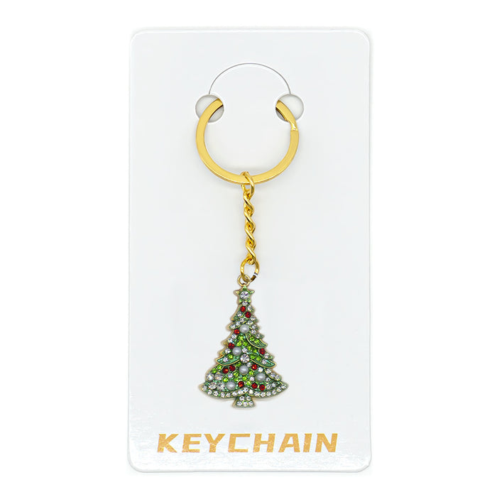 Wholesale Cartoon Christmas Metal Keychain Bag Charm Cute Holiday Gift Accessory