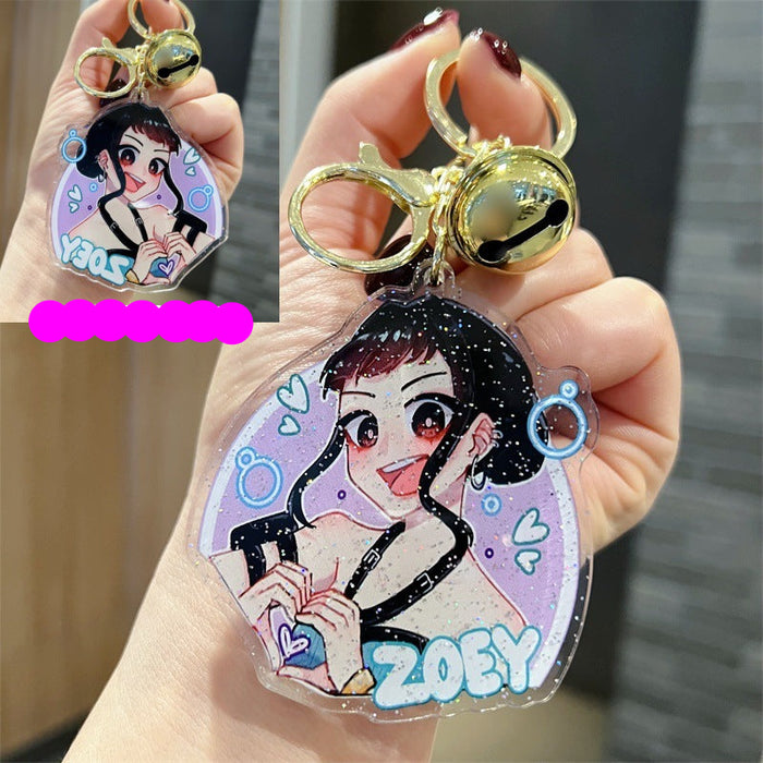 Wholesale 5 PCS KPOP double-sided cute cartoon print acrylic keychains