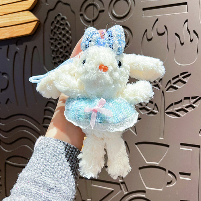 Wholesale Creative Plush Princess Skirt Long Ear Rabbit Keychain Cartoon Cute Bag Pendant Gift