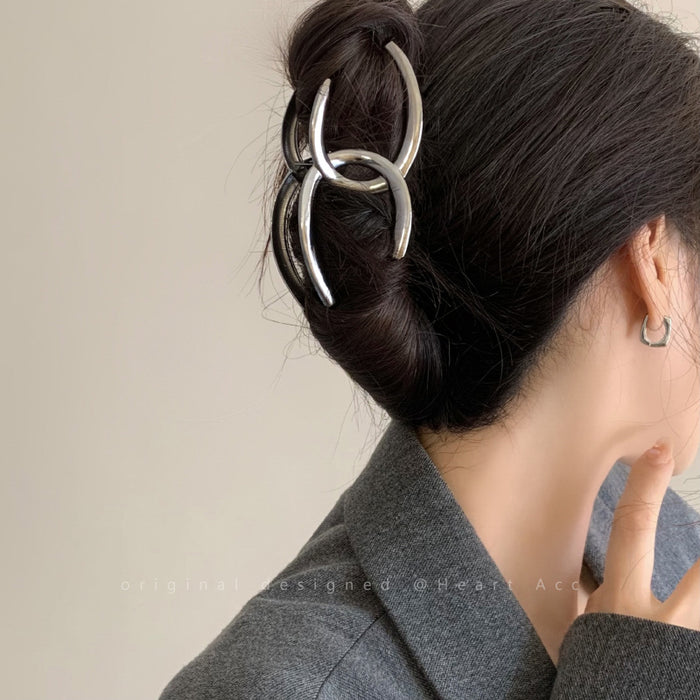 Wholesale Metal Grab Clip Women's Large Hair Size Multi-hairpin Design Sense Niche Shark Clip