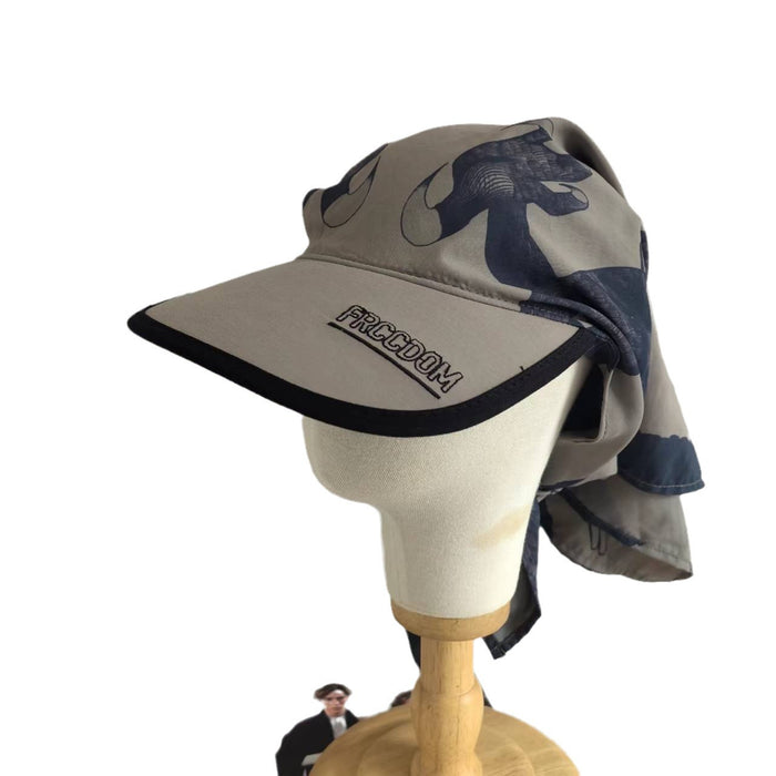 Wholesale Alphabet Embroidered Duck Tongue Hat Funny Printed Headband Hat Strap Sunscreen Hat