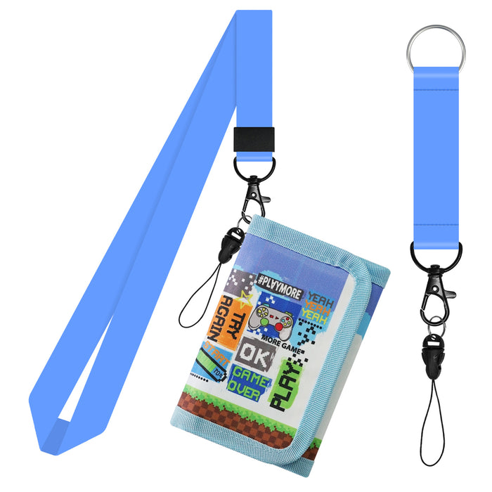 Wholesale Cartoon Print Polyester Kids Wallet with Lanyard