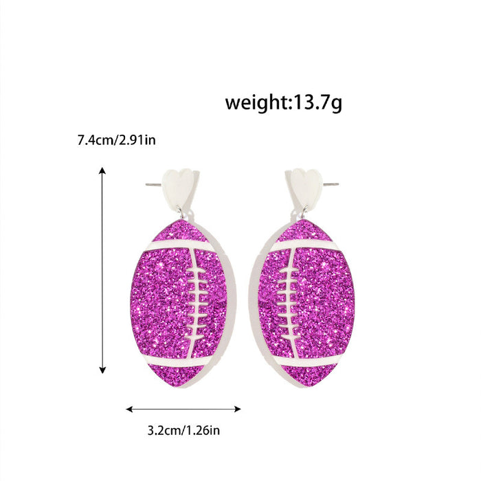 Wholesale Sporty ball-themed double-layer acrylic earrings