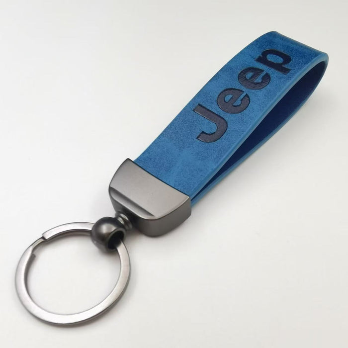Wholesale Minimally designed car keychain with color changing leather logo, men's keychain pendant