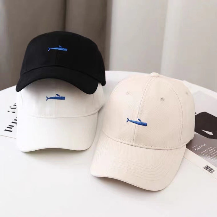 Wholesale Casual Little Fish Embroidered Baseball Hat for Women's Summer Sunshade Fashion Versatile Duck Tongue Hat Thin Sun Hat