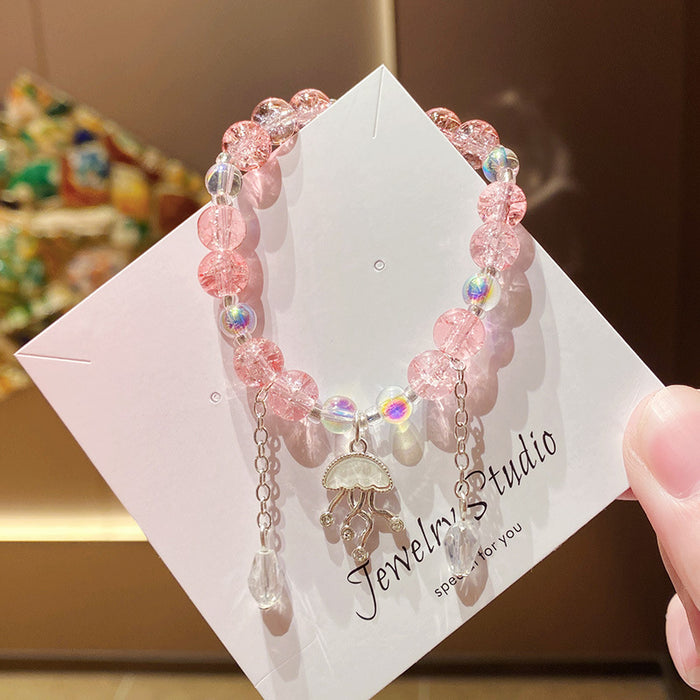 Wholesale Children' s Red Jellyfish Floral Tassel Bracelet - Everyday Jewelry Accessory MOQ≥3