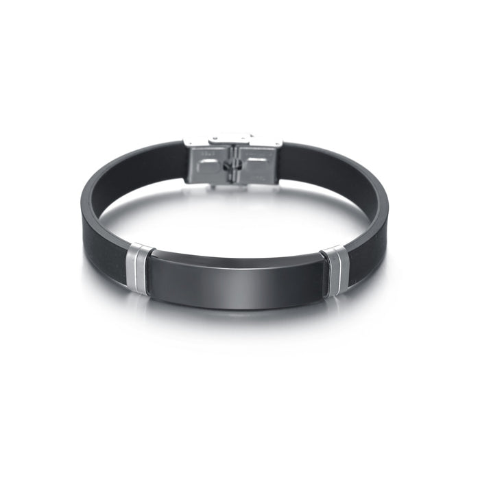 Wholesale Twist Woven Leather Stainless Steel Bracelet Fashion Accessory