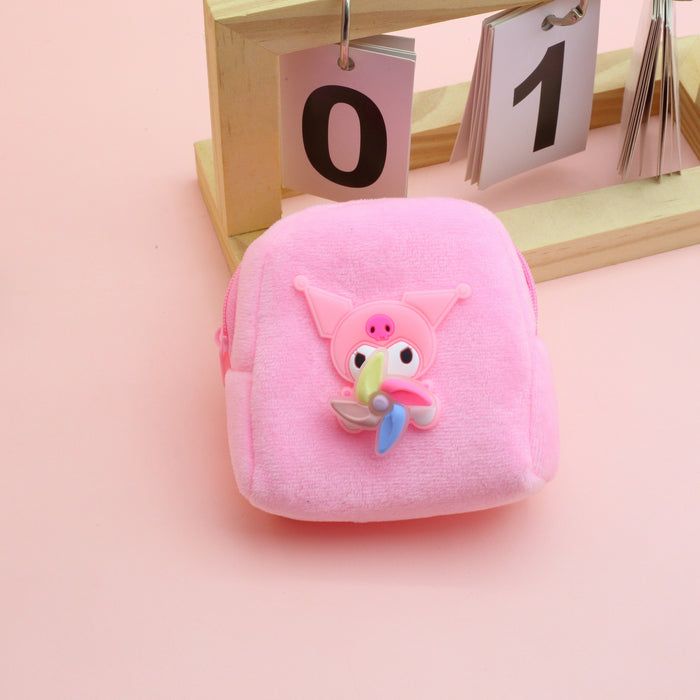 Wholesale Pink Plush Cartoon Coin Purse Cute Windmill Design