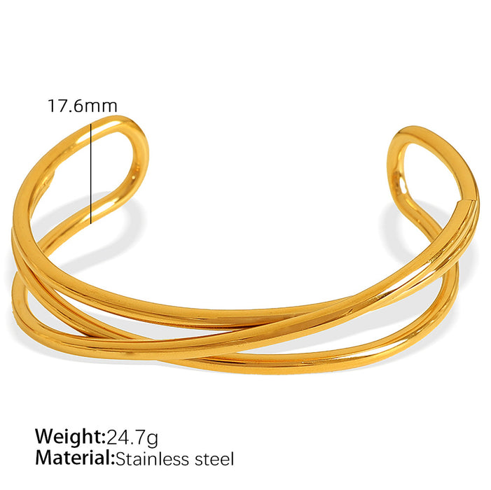 Wholesale Fashionable and versatile multi-layer bracelet with simple opening titanium steel cross bracelet accessories