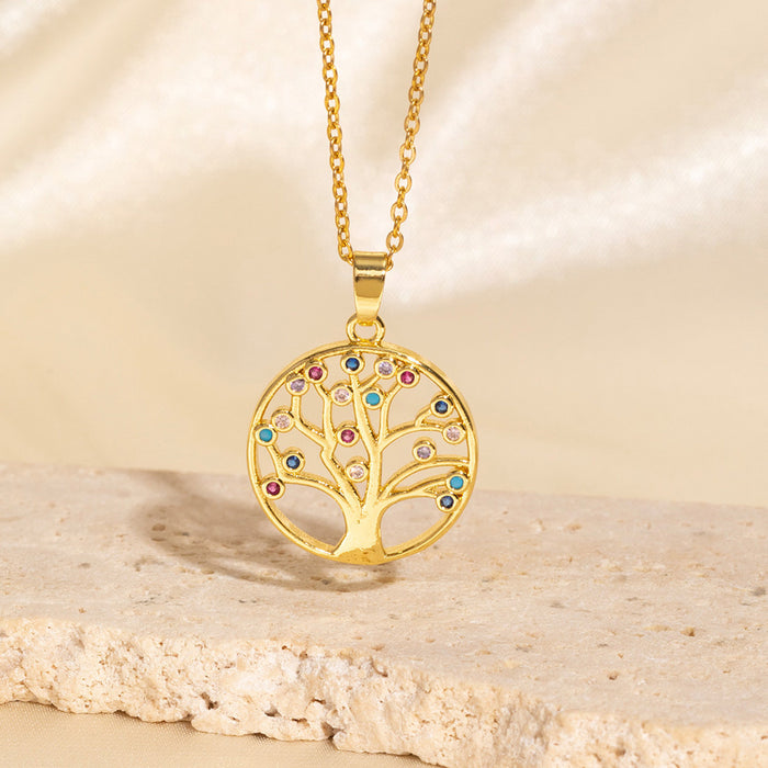 Wholesale Gold-plated copper micropaved zirconia necklace