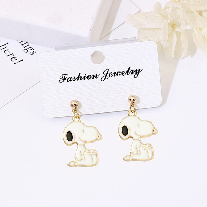 Wholesale Cute Cartoon Short Stud Earrings 925 Silver Jewelry Accessory for Women Gift MOQ≥2