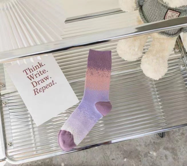 Wholesale New cotton socks with double needle center tube, fashionable trend