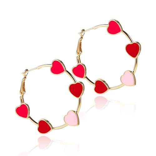 Wholesale New Five pointed Star Independence Day Flag Love Peach Heart Earrings