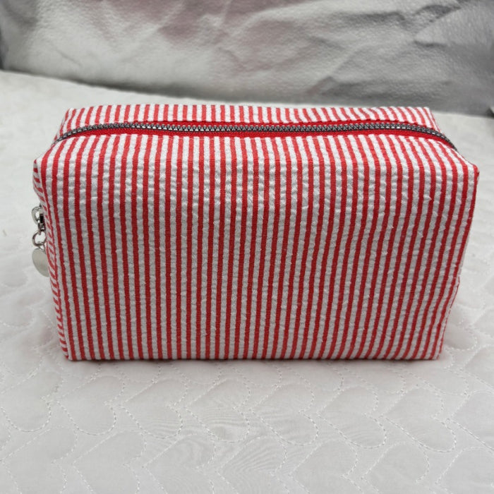 Wholesale Solid Color Clutch Seersucker Large-Capacity Toiletry Cosmetic Bag