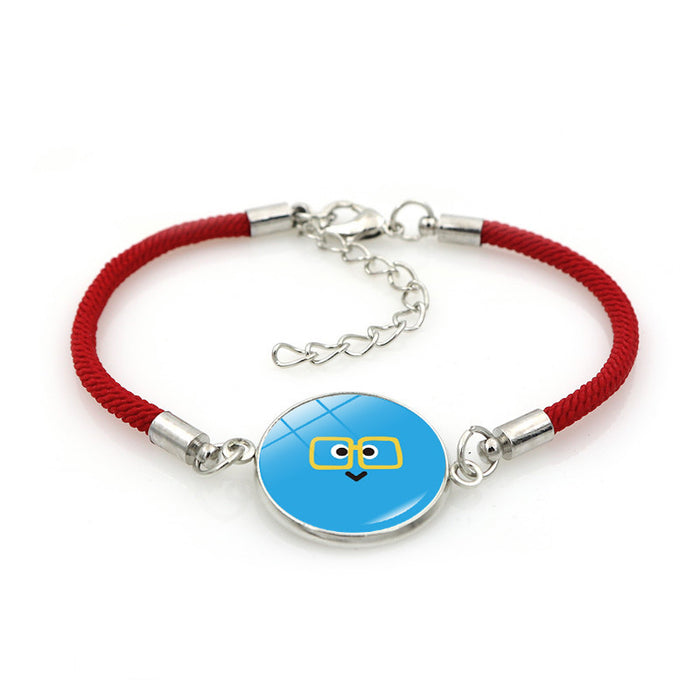 Wholesale Fan support bracelet does not fade women' s hand jewelry star five ball expression package braided bracelet gift