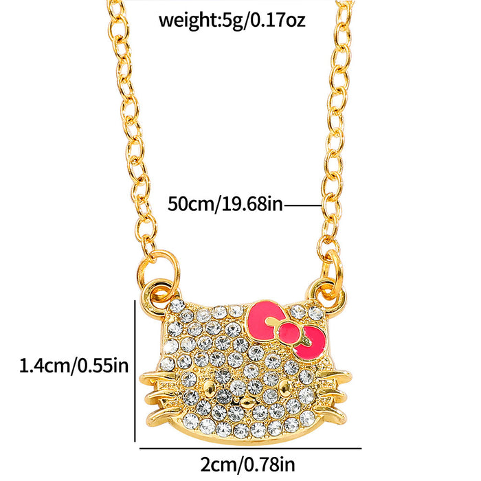 Wholesale Kt Cat Necklace Female Sweet Cute Student Girlfriend Hello Kitty Clavicle Chain Pendant for Girlfriend Gift JDC-NE-BS003