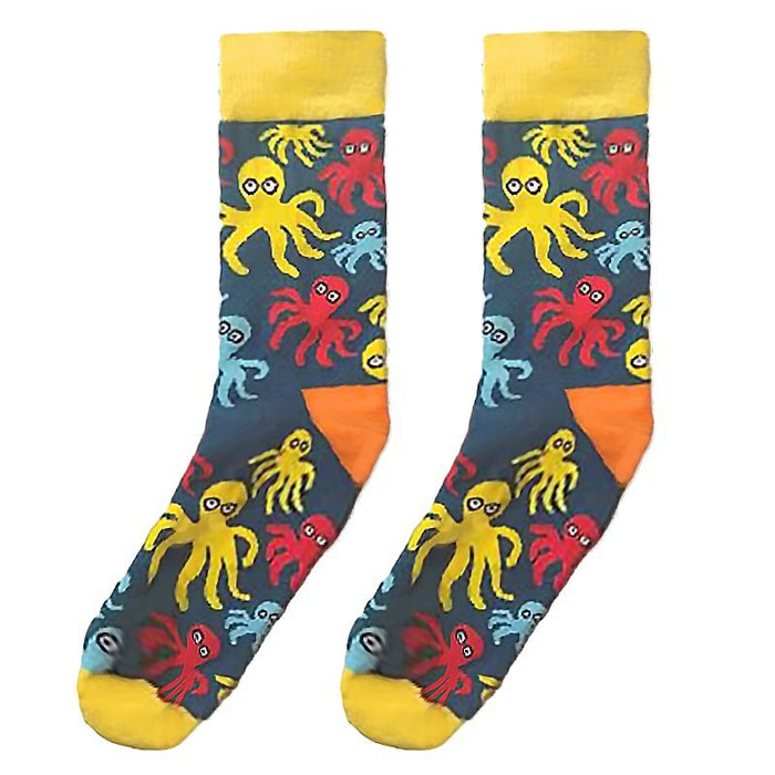 Wholesale Octopus Animal Pizza Food Cartoon Cotton Middle Socks JDC-SK-HuiHe043