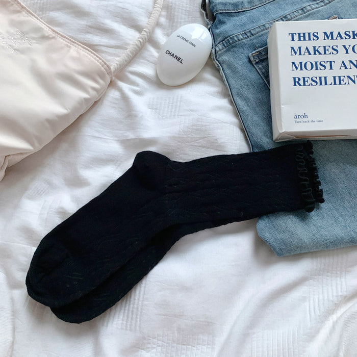 Wholesale Socks thin, mid tube mesh breathable stacking socks