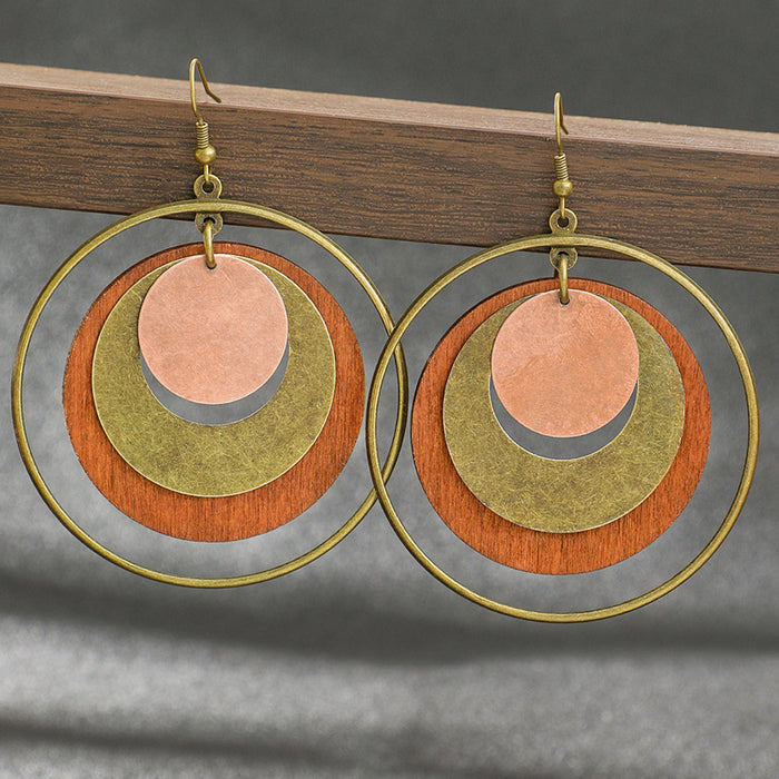Wholesale 2pcs retro ethnic geometric turquoise earrings