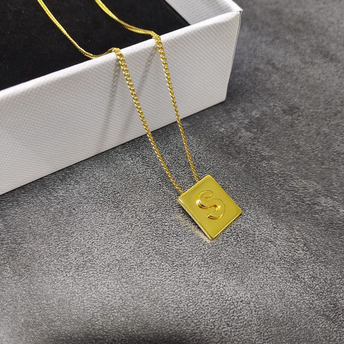 Wholesale Letter necklace gold plated clavicle chain