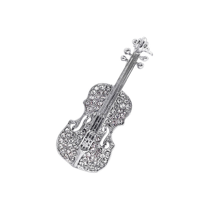 Wholesale Violin Brooch Rhinestone Brooch,  Elegant Oil-Dropping Corsage