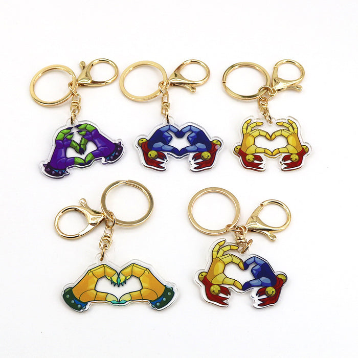 Wholesale Love Gesture Acrylic Keychains JDC-KC-HaoAn014