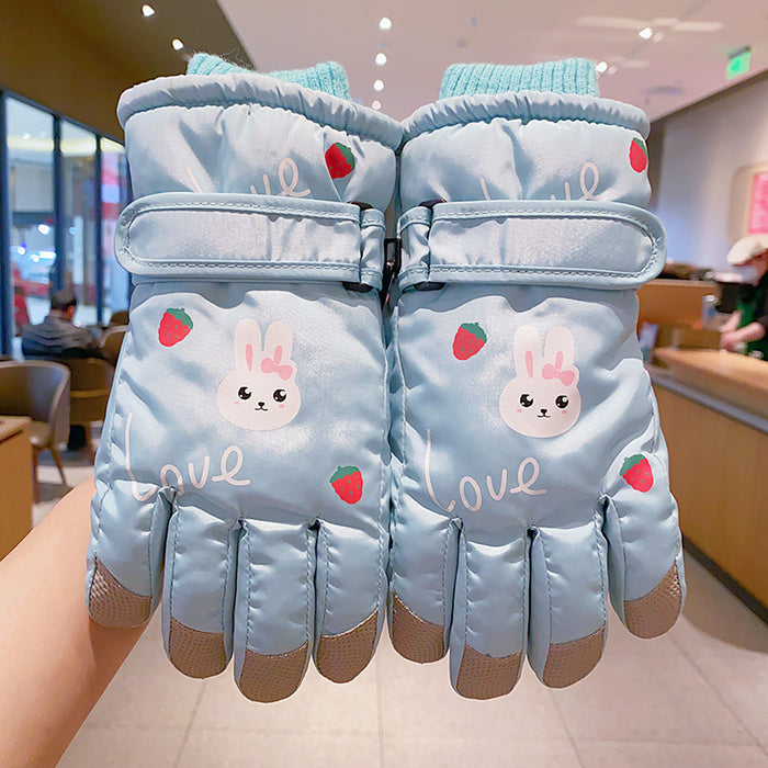 Wholesale Cartoon Windproof and Antifreeze Fleece-Lined Gloves