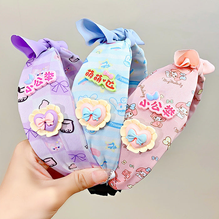 Wholesale Cute Cartoon Bow Wide Brim Fabric Headband JDC-HD-HengX002