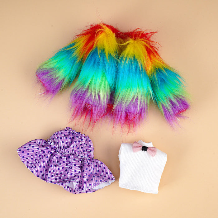 Wholesale Doll clothes plush vest coat skirt suit