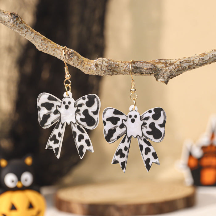 Wholesale  earrings acrylic cute funny shape ghost bow earrings