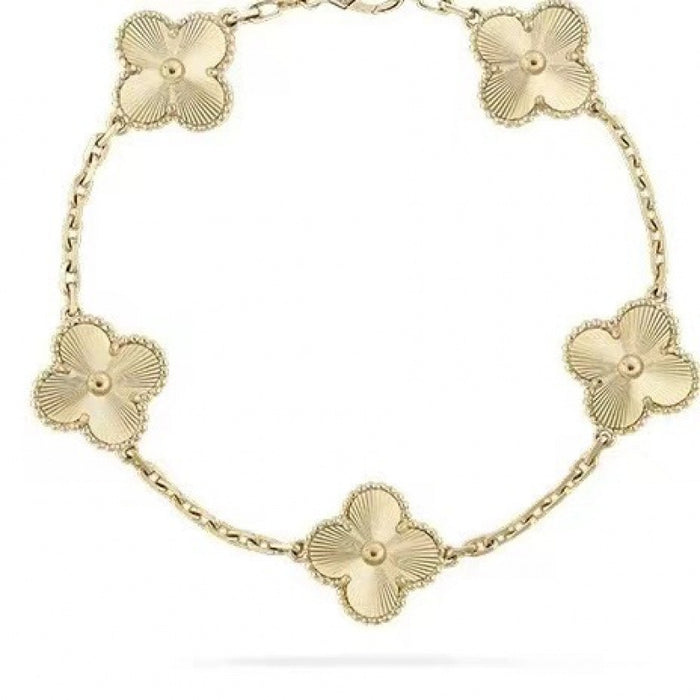 Wholesale Black agate ten flower necklace, double-sided clover collarbone chain