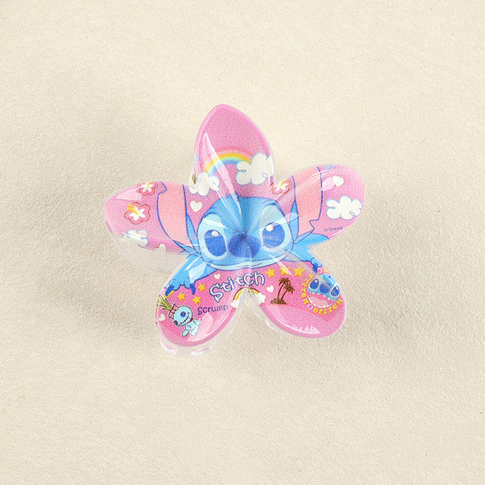 Wholesale Frangipani Printed Plastic Hair Clips