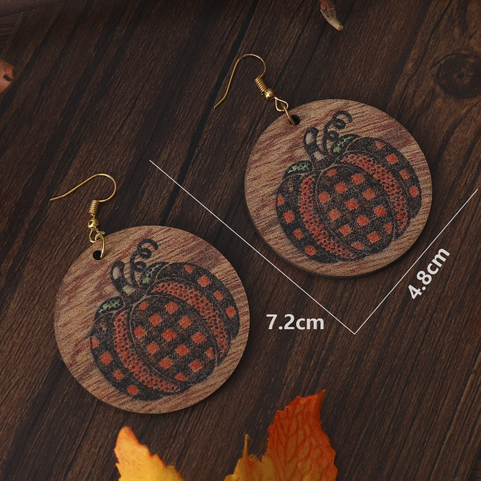 Wholesale Autumn Thanksgiving Checkered Checkerboard Earrings