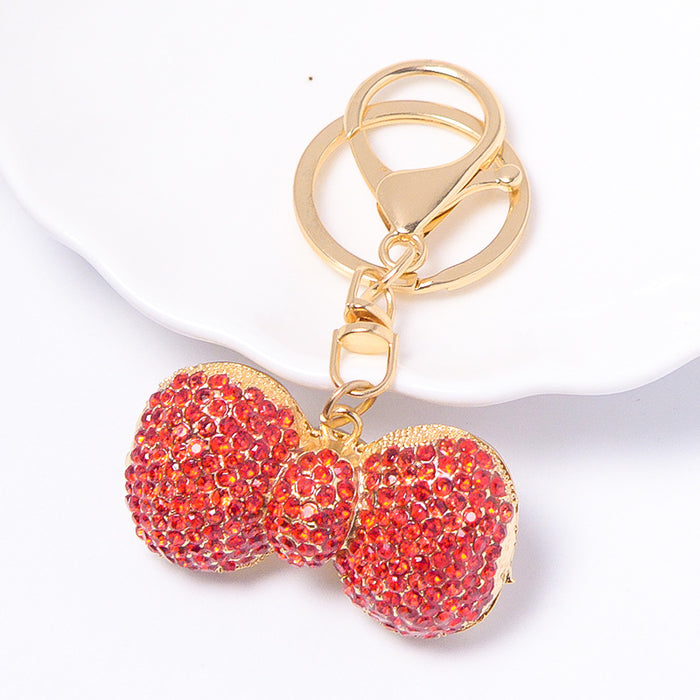 Wholesale Metal Rhinestone Bow Key Chain Key Pendant Key Chain