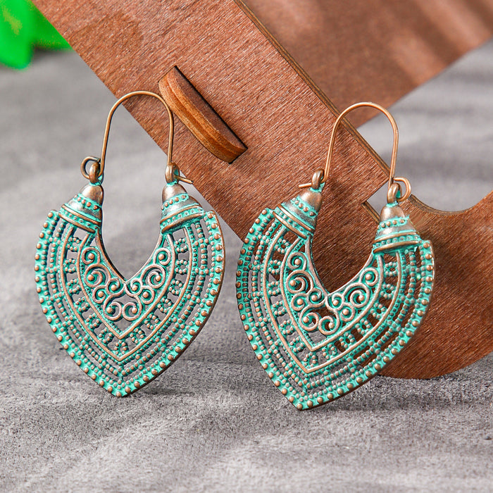 Wholesale Ethnic Vintage Heart Earring Set - Zinc Alloy Jewelry Accessory for Party Wear MOQ≥2