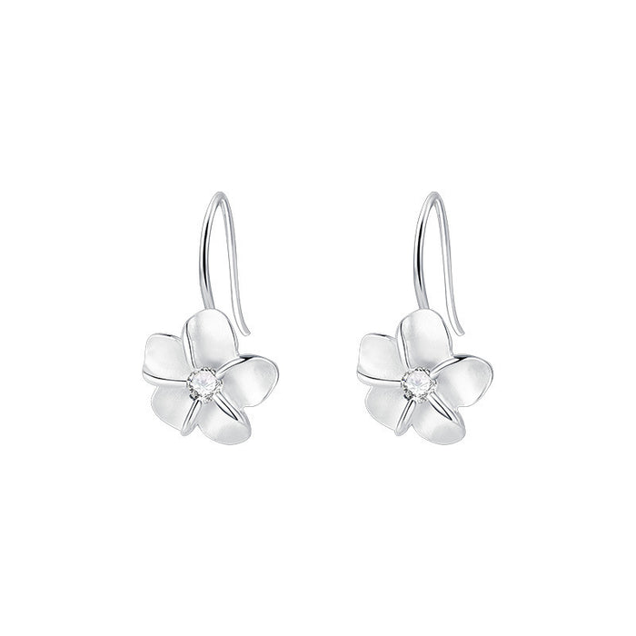 Wholesale Zircon flower earrings with a high-end and personalized feel, set with zircon flower ear hooks and earrings