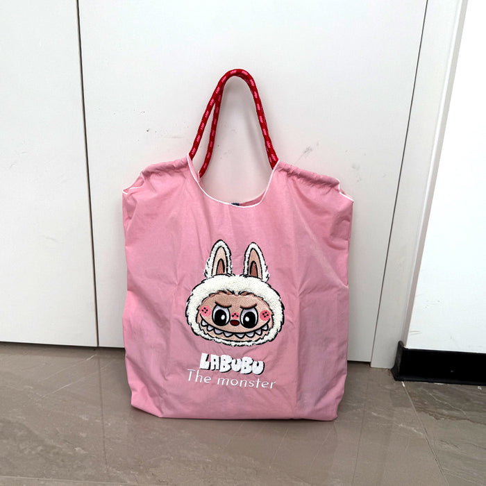 Wholesale Embroidered canvas bag popular cartoon large capacity shoulder bag girls messenger bag handbag