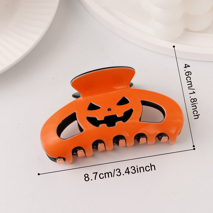 Wholesale Pumpkin Skull Hair Claw Clip PVC Black Orange Shark Clip Women S Fashion Hair Accessory