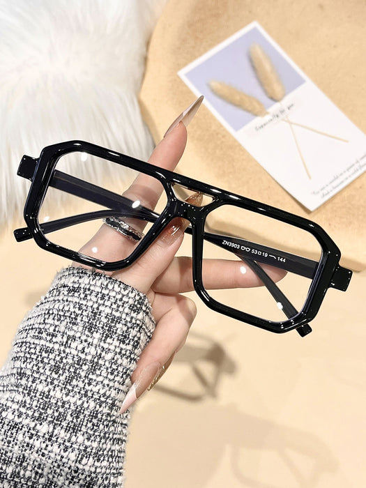 Wholesale New Fashionable Large Box Double Beam Cross border Sunglasses, Retro Art Style Sunglasses
