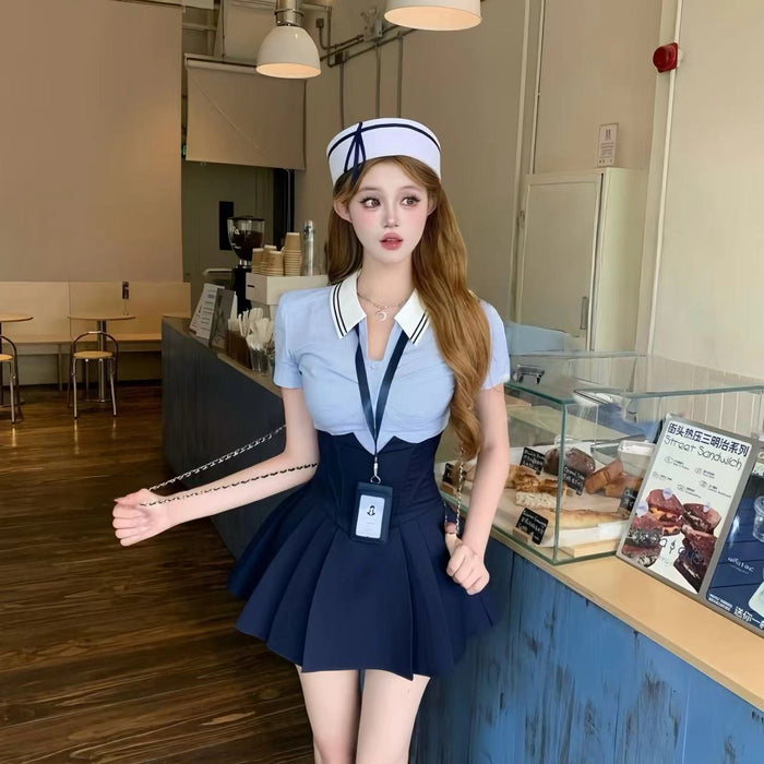 Wholesale Blue Seaside Sunscreen Hat Sunscreen Sailor Hat