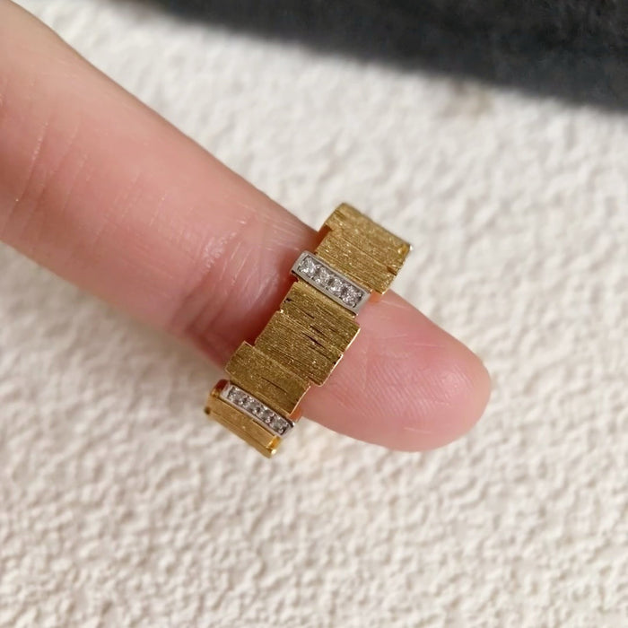 Wholesale Vintage brushed ring with irregular folding and niche design, index finger ring