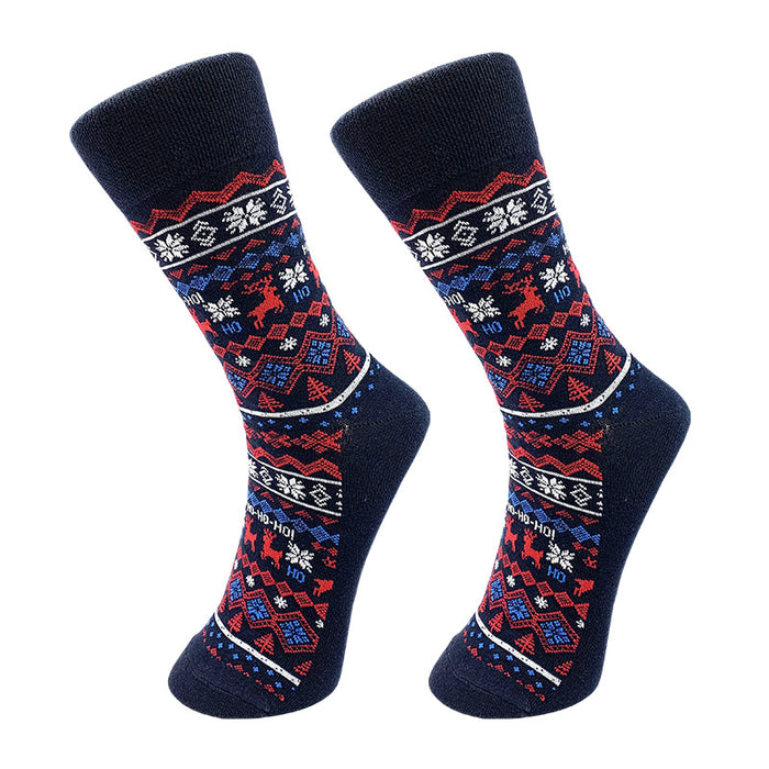 Wholesale Christmas Cartoon Elk Men's Mid-tube Socks JDC-SK-YiYan083