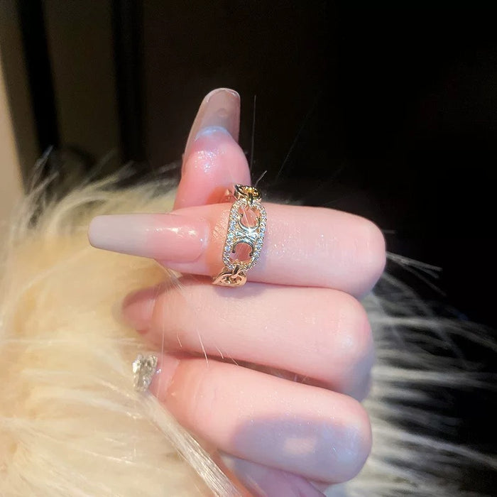 Wholesale Copper Gold Plated Ring Women's Summer Trendy Hand Jewelry