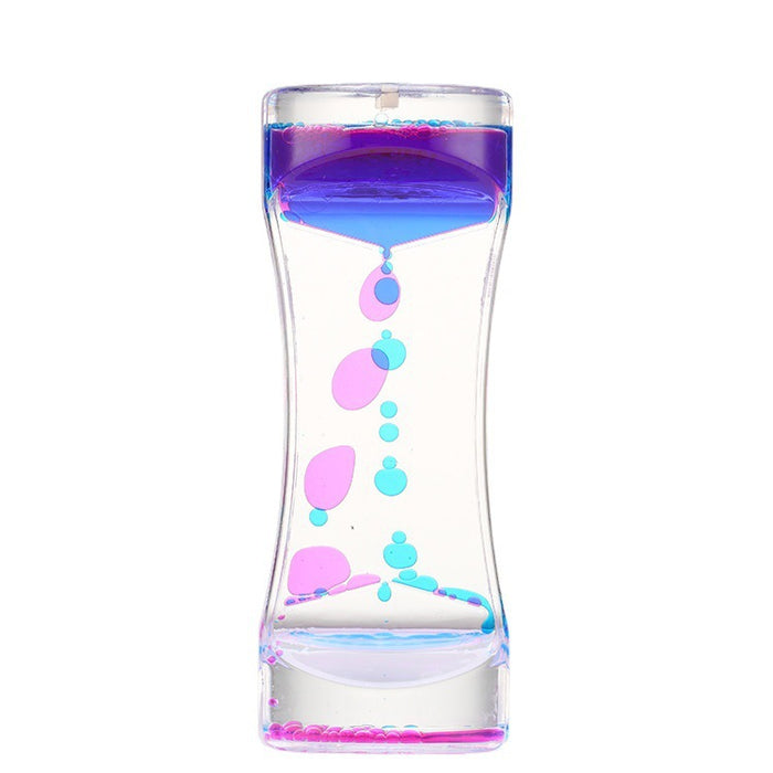 Wholesale Creative Decompression Two-color Liquid Oil Leak Acrylic Liquid Hourglass Ornament JDC-OS-JunQ001