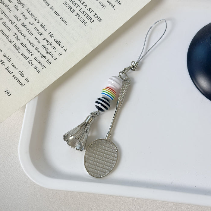 Wholesale badminton racket keychain mobile phone pendant small gift ornaments