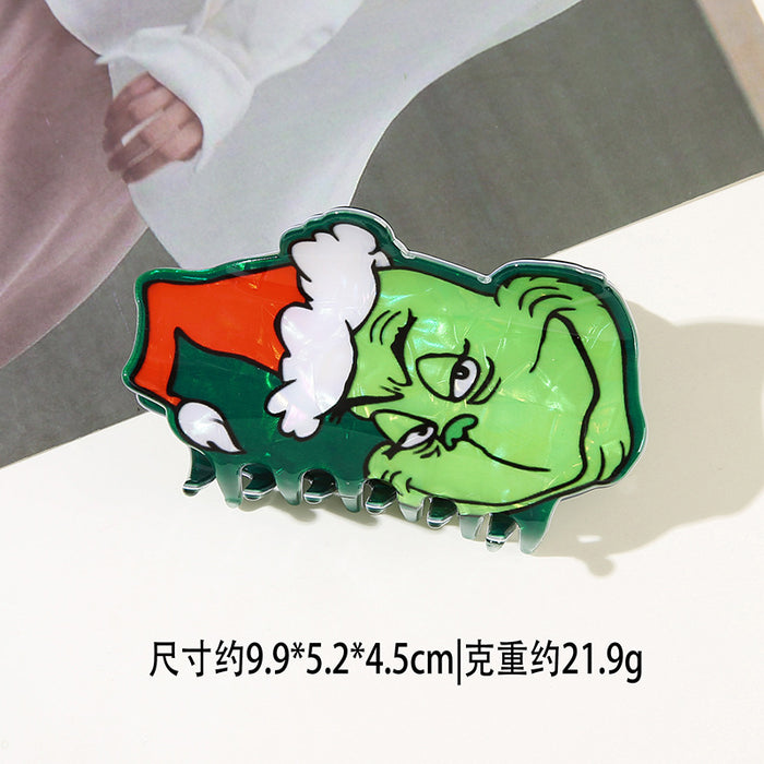 Wholesale Christmas PVC Hair Claw Clips Santa  Shark Cartoon Party Accessory Gift