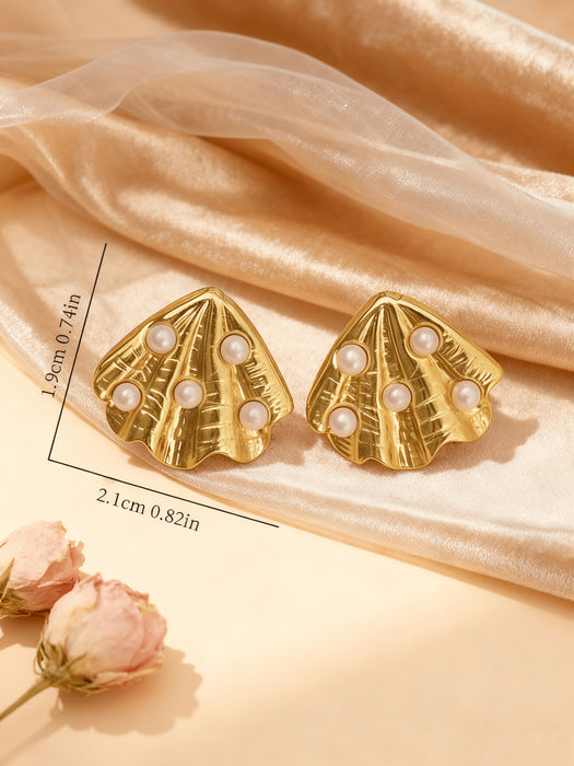 Wholesale Stainless Steel Geometric Oval Golden Earrings for Women